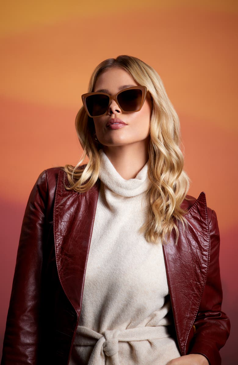 DIFF Becky II 56mm Cat Eye Sunglasses, Alternate, color, Brown Gradient