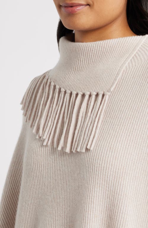 Margaret O'leary Fringe Trim Cashmere Poncho In White
