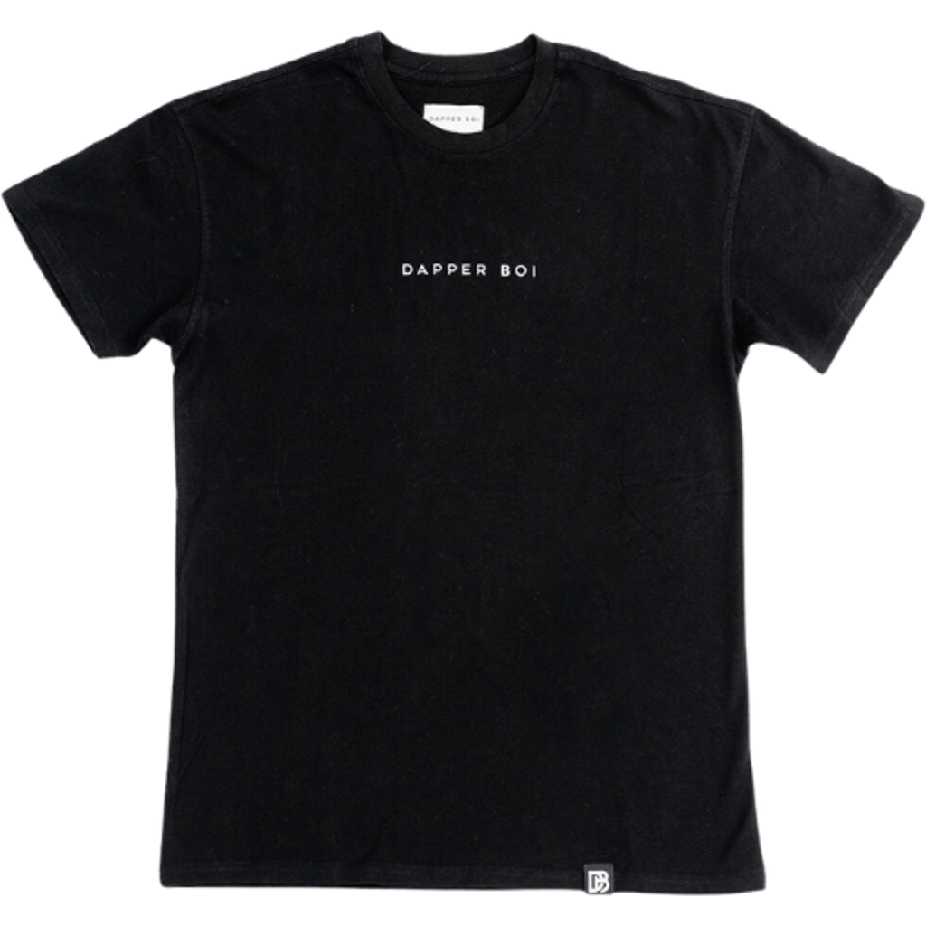 Dapper Boi Black Essential Drop Shoulder Tee In Black