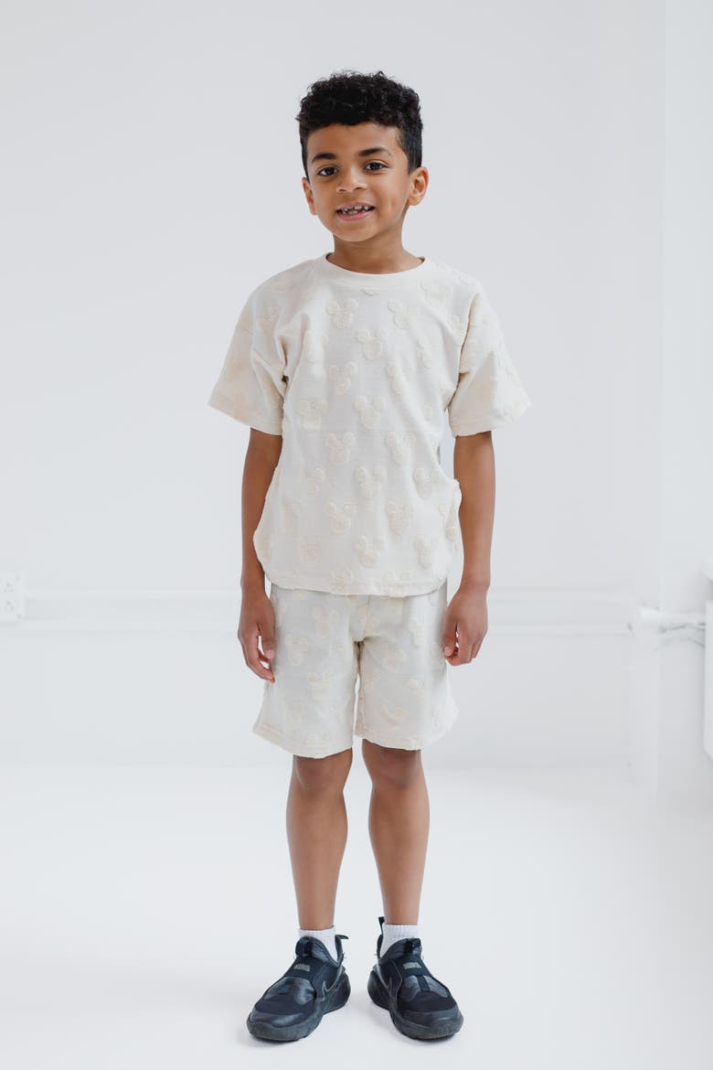 Lion King Simba Boys' Loop Terry 2-Piece T-Shirt and Shorts Set, Alternate, color, Mickey Mouse Birch
