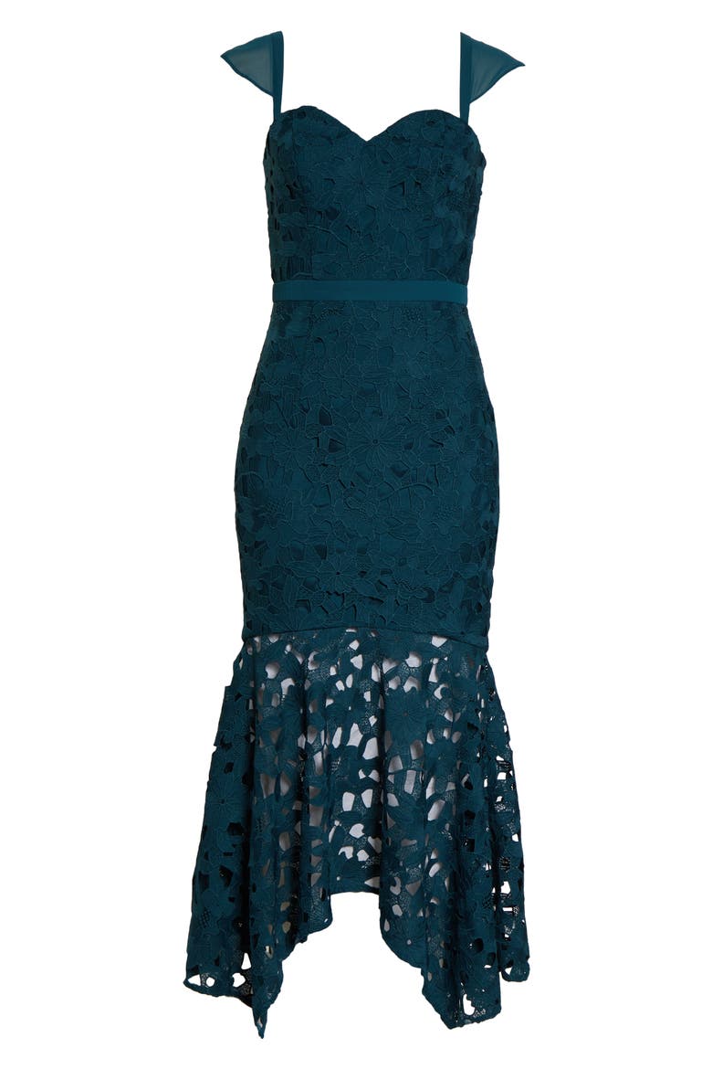 Lupita Lace Mermaid Dress, Alternate, color, TEAL