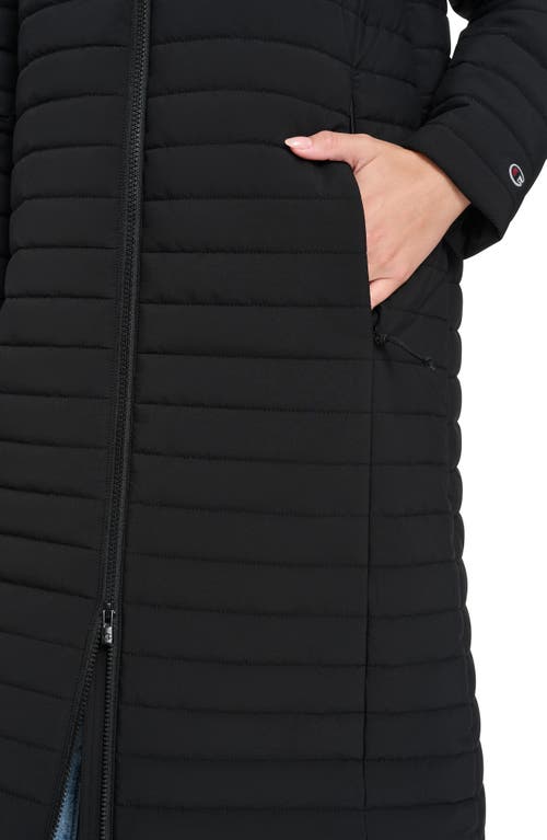 Champion Hooded Puffer Coat In Black