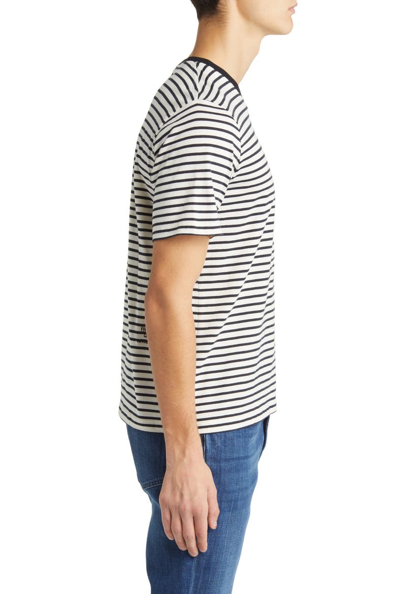 Stripe Crewneck T-Shirt, Alternate, color, OFF WHITE/ NOIR MULTI