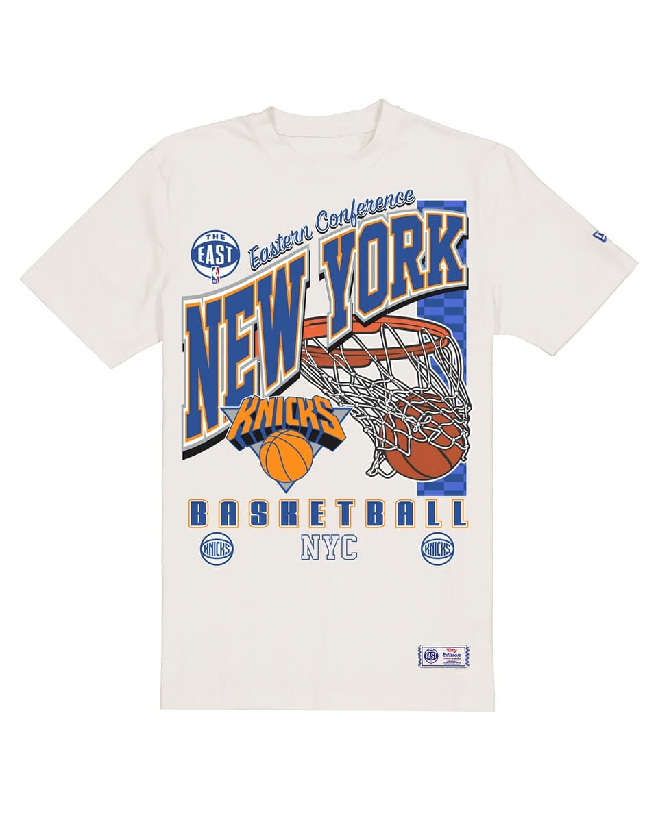 Men's New Era  Cream New York Knicks Oversized City Edition Remix Vintage T-Shirt - image 2