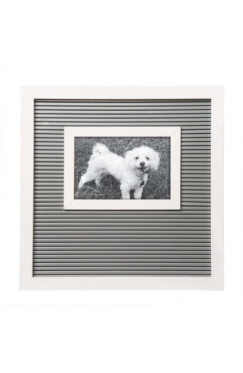 Totalee Gift Gray and White Letter Board Frame Wood White, Main, color, Grey