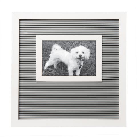 Gray and White Letter Board Frame Wood White
