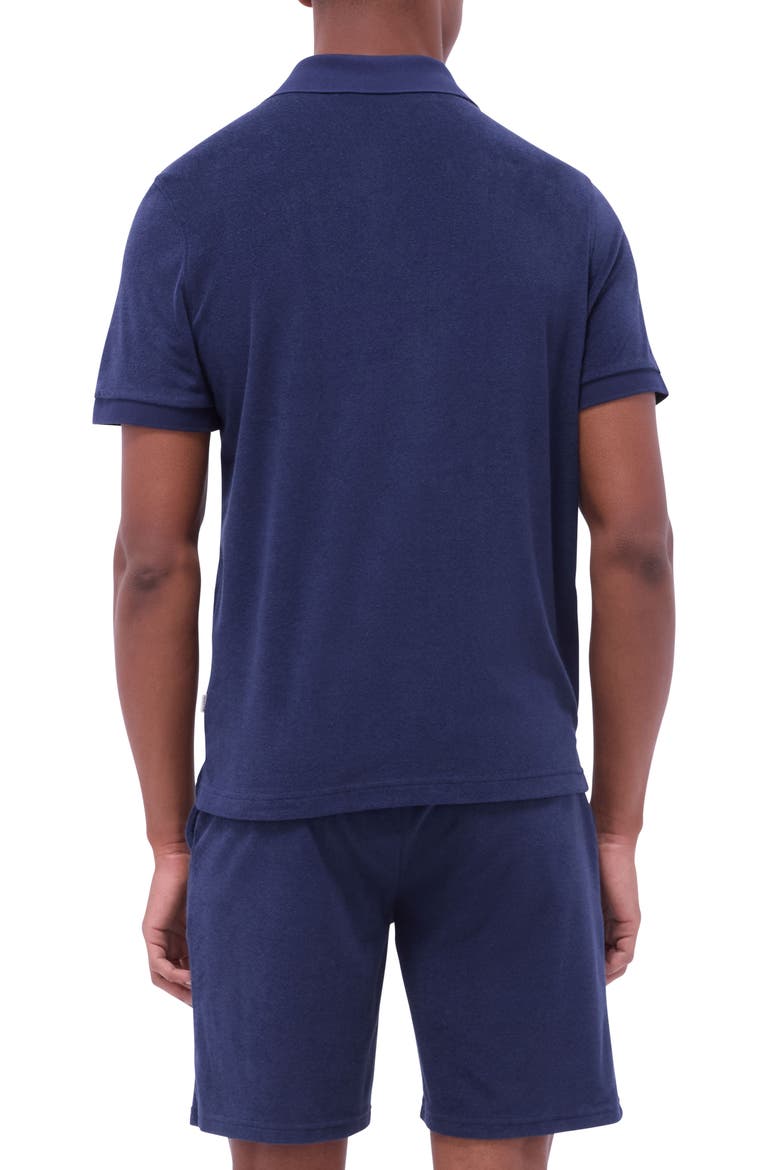 Cotton Blend French Terry Polo, Alternate, color, NAVY