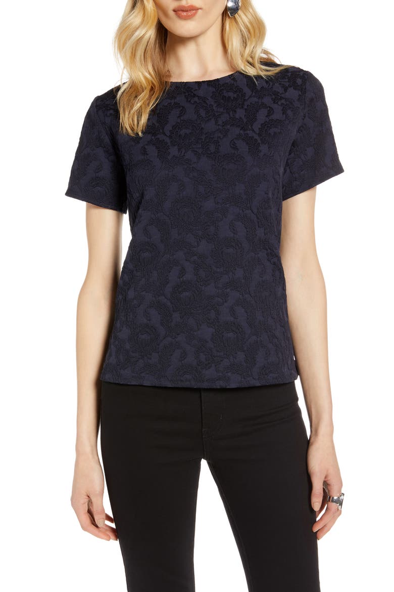 Jacquard Top, Main, color, NAVY PEACOAT