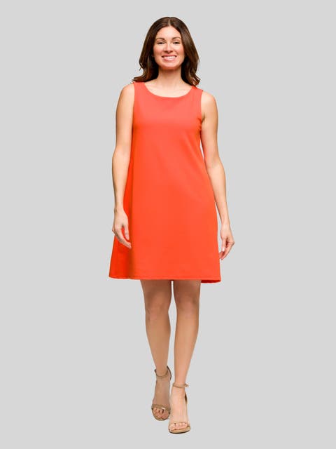 Solid Color Sleeveless Mini Shift Dress