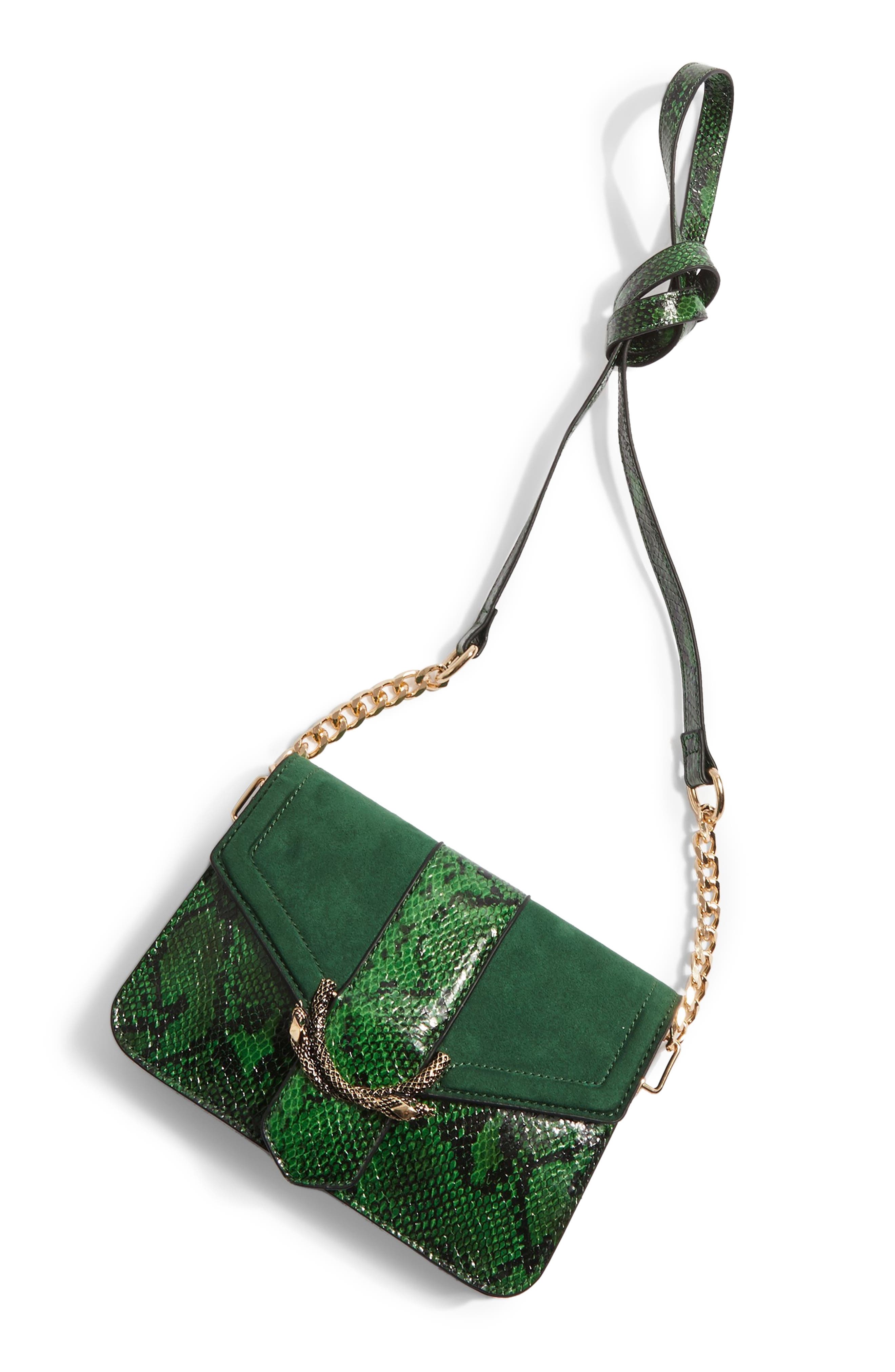 Topshop Sela Crossbody Bag, Alternate, color, Green