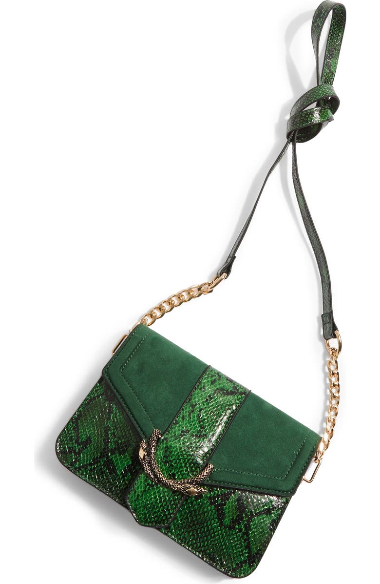Topshop Sela Crossbody Bag, Alternate, color, Green