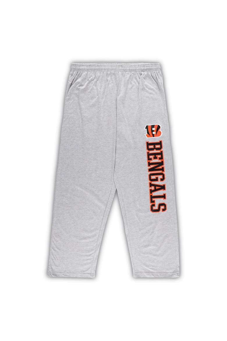 Men's Concepts Black/Heather Gray Sport Cincinnati Bengals Big & Tall T-Shirt & Pants Sleep Set, Alternate, color, Black
