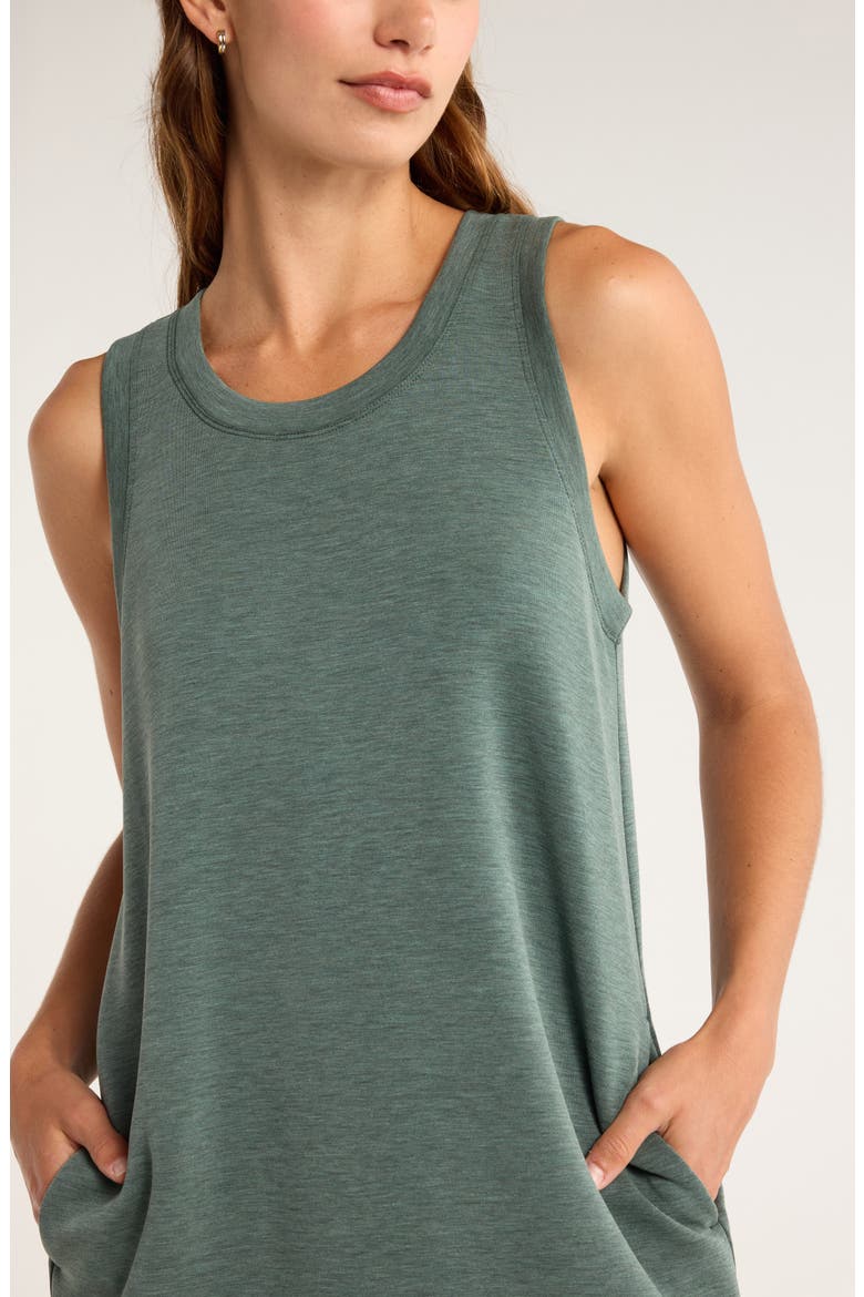 Soft Luxe Tank Dress, Alternate, color, GREEN BALSAM HEATHER