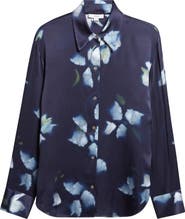 Vince Petal Blur Floral Silk Button-Up Shirt