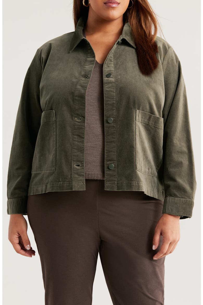 Stretch Cotton Velveteen Jacket, Main, color, WREN