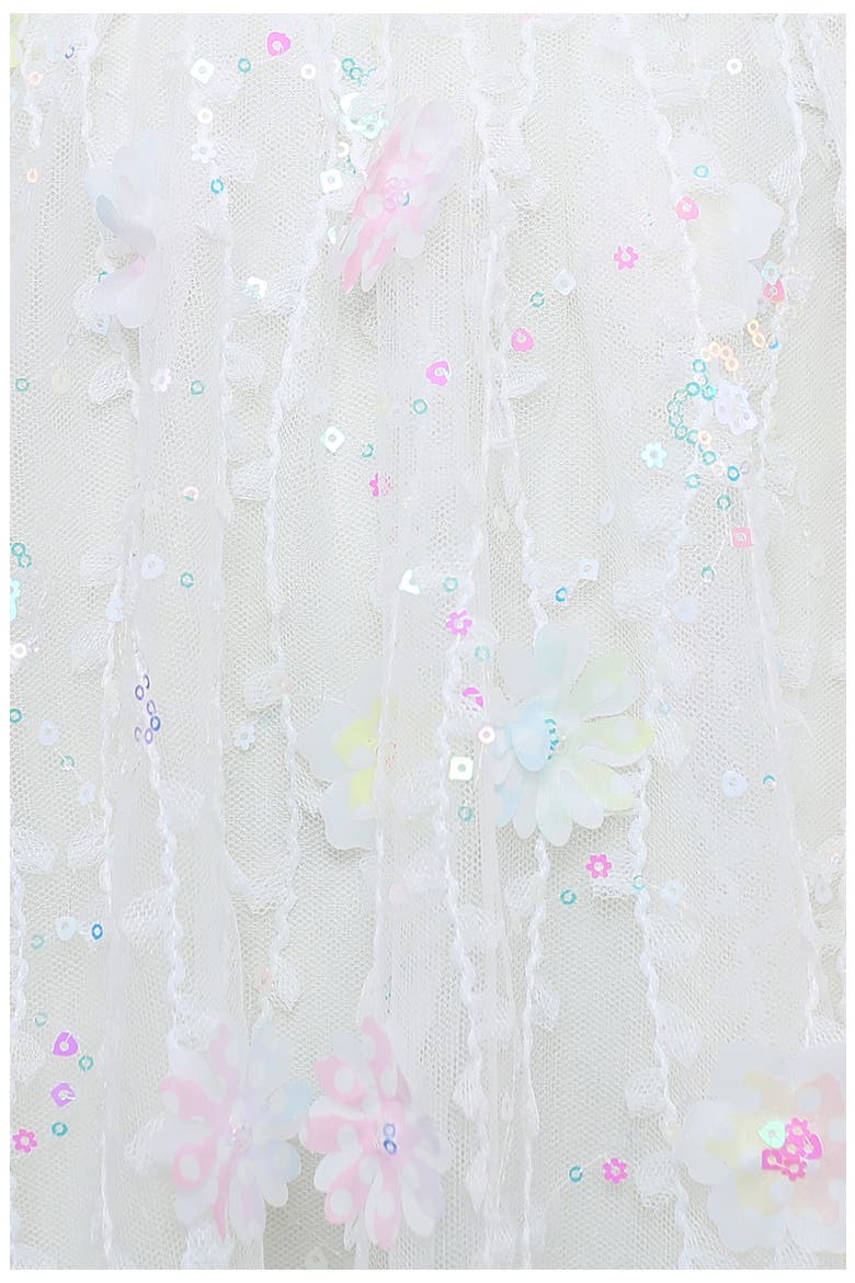 Kids' Sequin & Floral Appliqué Float Dress, Alternate, color, IVORY