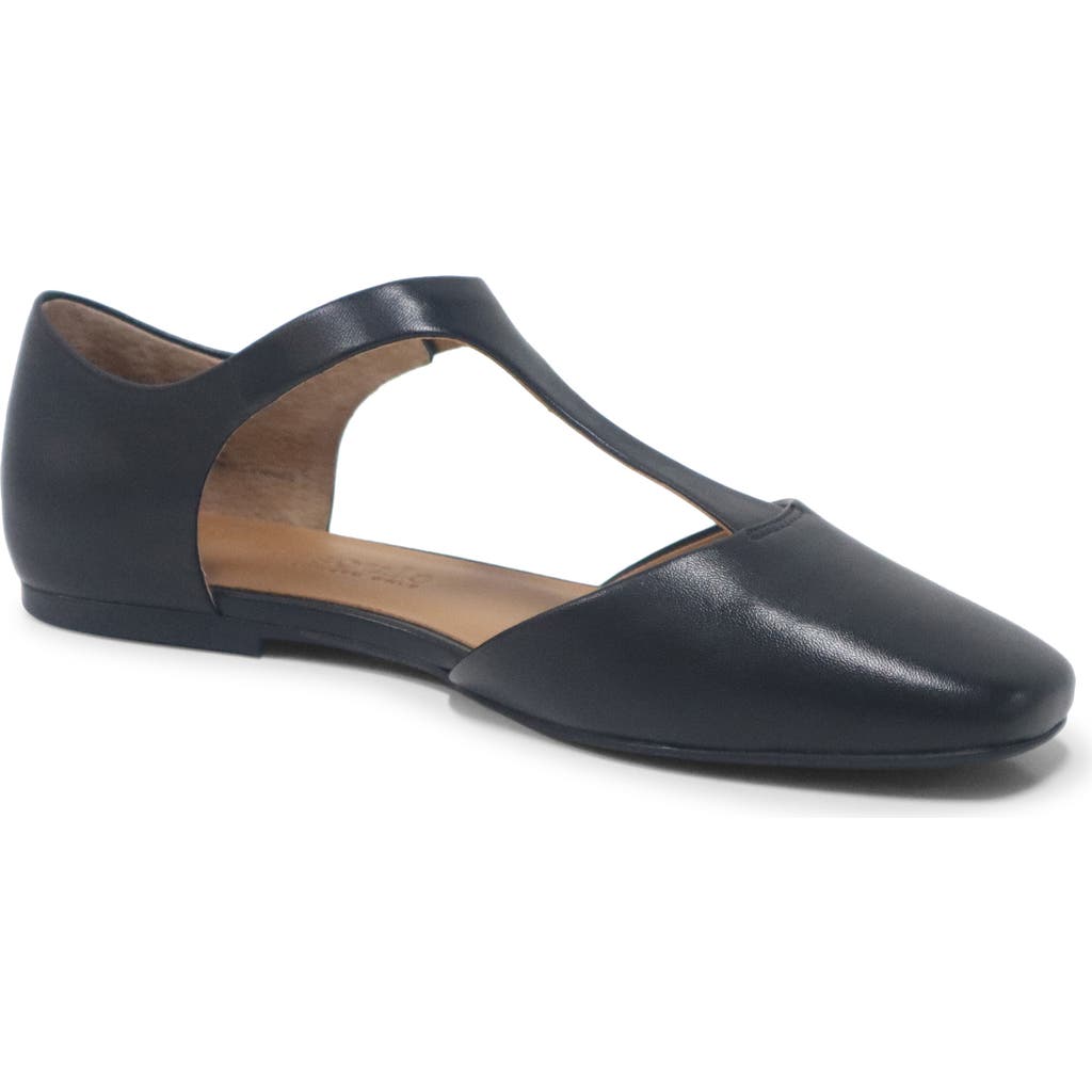 Gentle Souls Wyatt T-strap Flat In Black