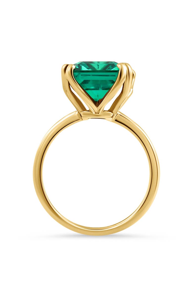 Bliss Diamond Certified 6 3/4Ct Emerald Solitaire Ring 14k Gold Lab Grown, Alternate, color, 14K Yellow Gold