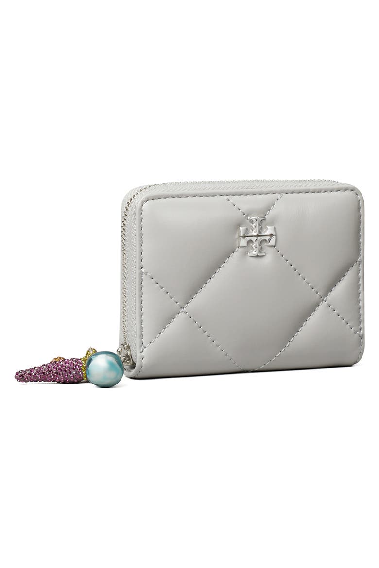 Small Kira Diamond Quilt Wallet, Alternate, color, GREY