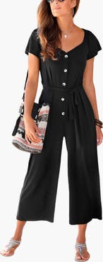 LASCANA Women's Button Detail Jumpsuit