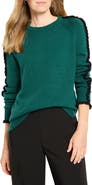 NIC+ZOE Ruffle Trim Cotton & Cashmere Blend Sweater