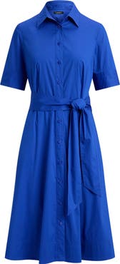 Lauren Ralph Lauren Finnbarr Belted Cotton Blend Shirtdress