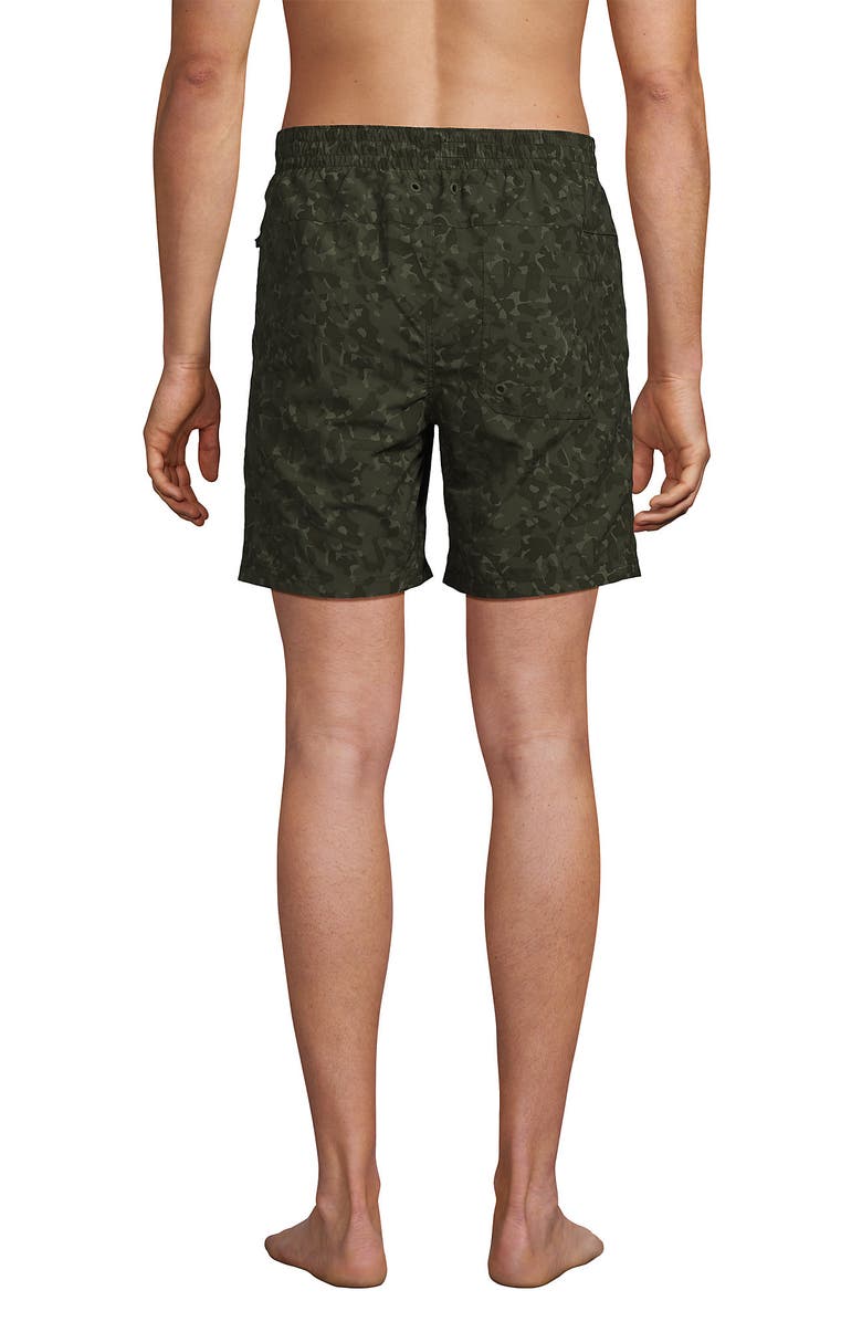 Lands' End 7 Inch Volley Hydroliner Swim Trunks, Alternate, color, Expedition Green Camo