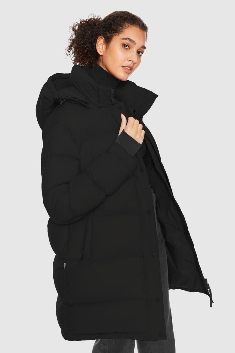 Puff-O® Hip-Length Down Puffer Jacket, Alternate, color, Black