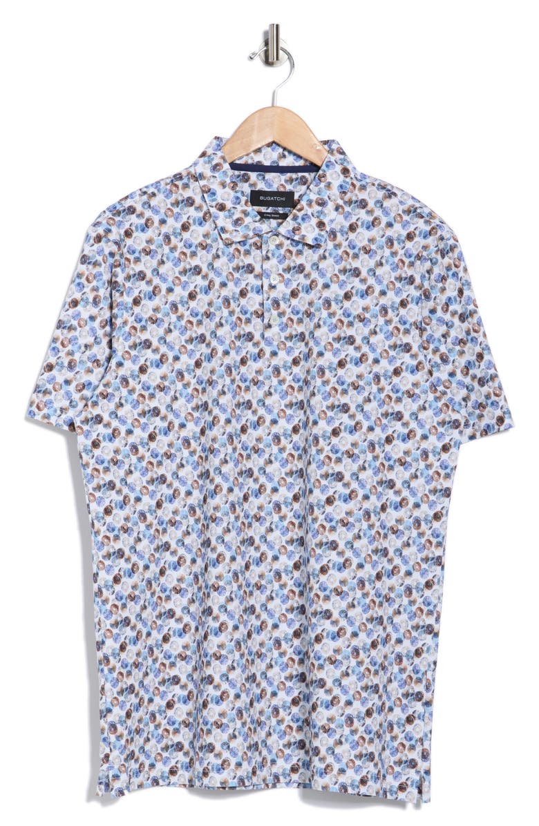Bugatchi Abstract Print OoohCotton<sup>®</sup> Knit Polo, Alternate, color, Chalk Print