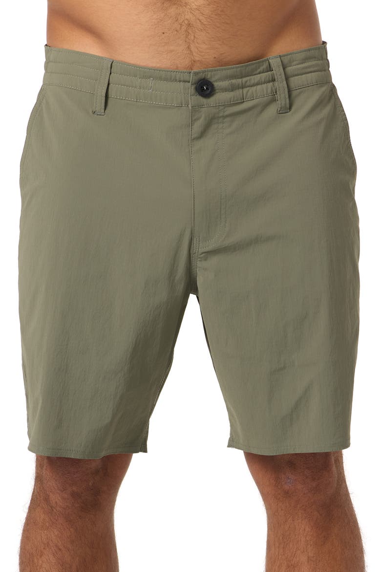 TRVLR Halfback Performance Hybrid Shorts, Main, color, DARK OLIVE