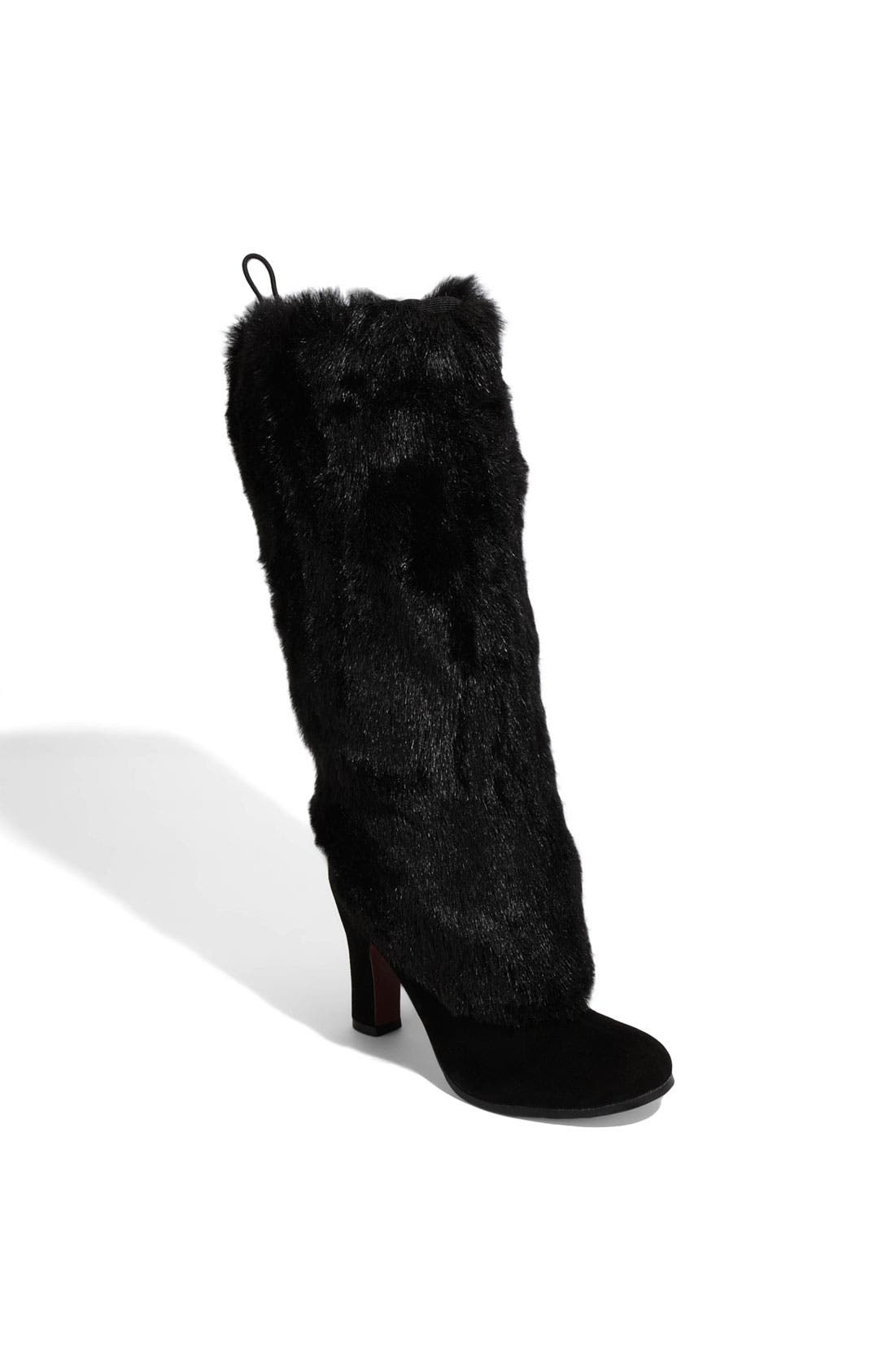 'Shalin' Faux Fur Boot, Main, color, BLACK KID SUEDE