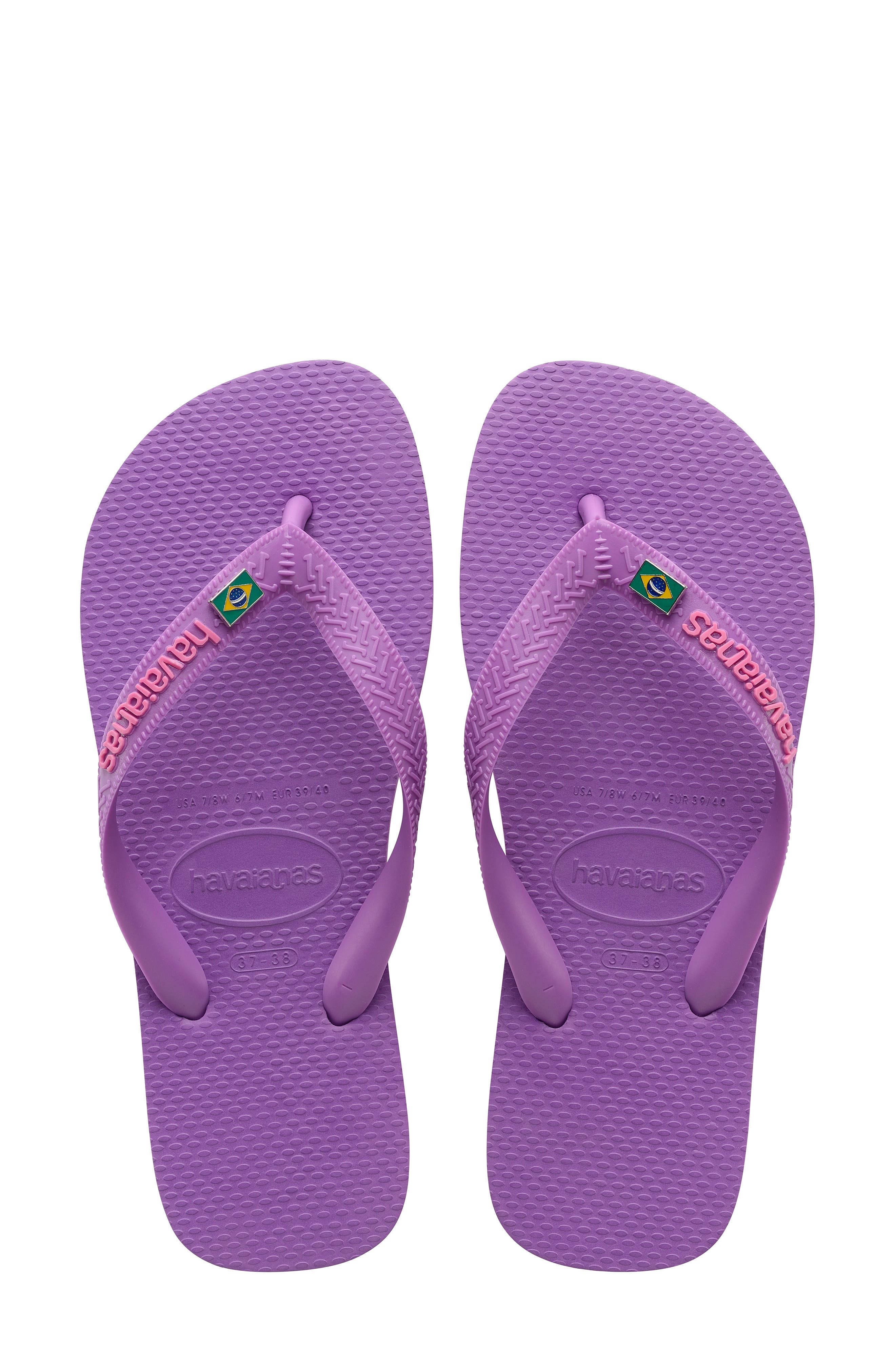 Brazil Layers Flip Flop Sandal, Main, color, PURPLE