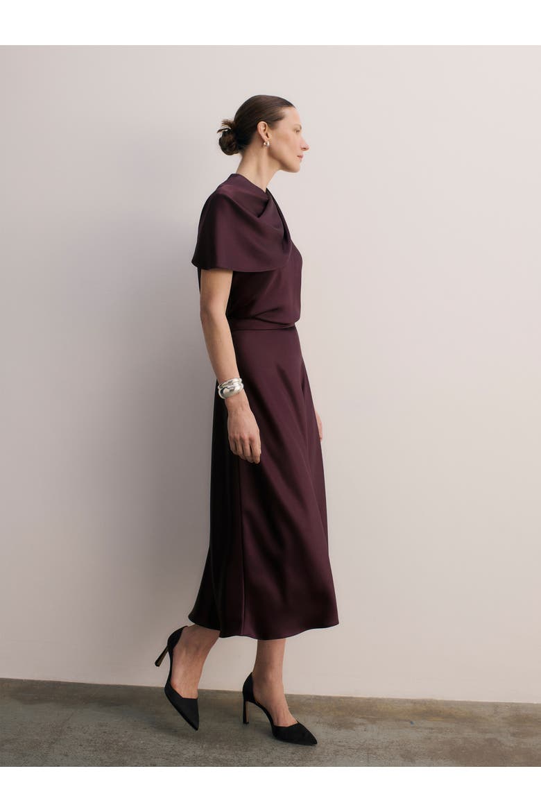 Draped Midi Skirt, Alternate, color, Purple