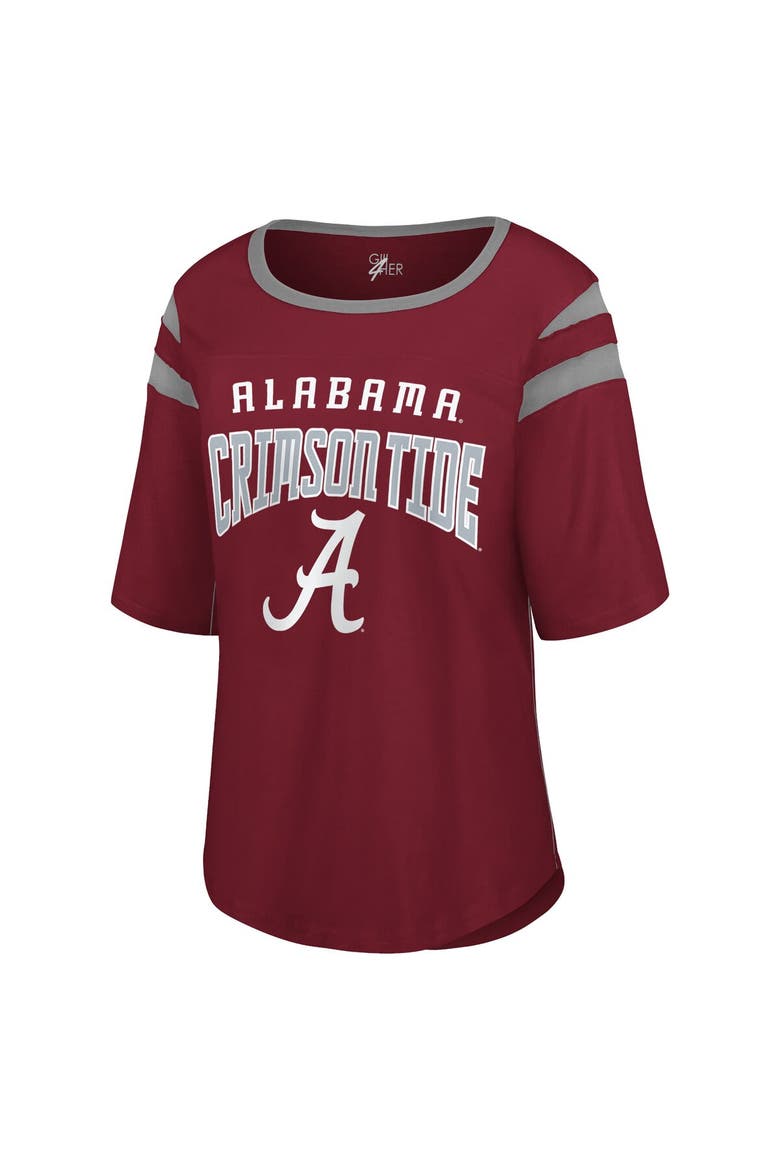 Women's G-III 4Her by Carl Banks Crimson Alabama Crimson Tide Plus Size Linebacker Half-Sleeve T-Shirt, Alternate, color, Crimson
