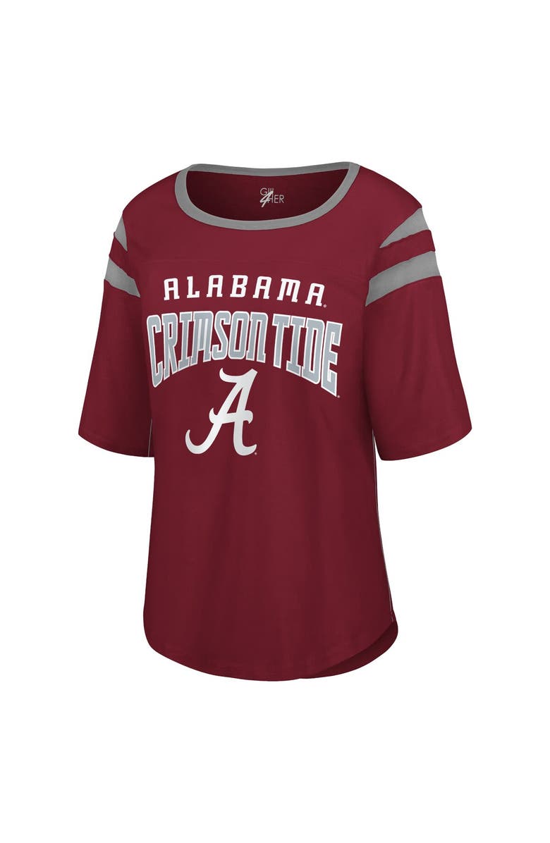 G-III 4HER BY CARL BANKS Women's G-III 4Her by Carl Banks Crimson Alabama Crimson Tide Plus Size Linebacker Half-Sleeve T-Shirt, Alternate, color, Crimson