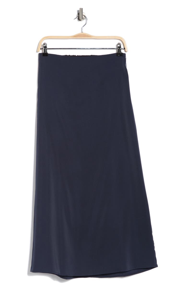 Splendid Satin Midi Skirt, Alternate, color, Navy Blue