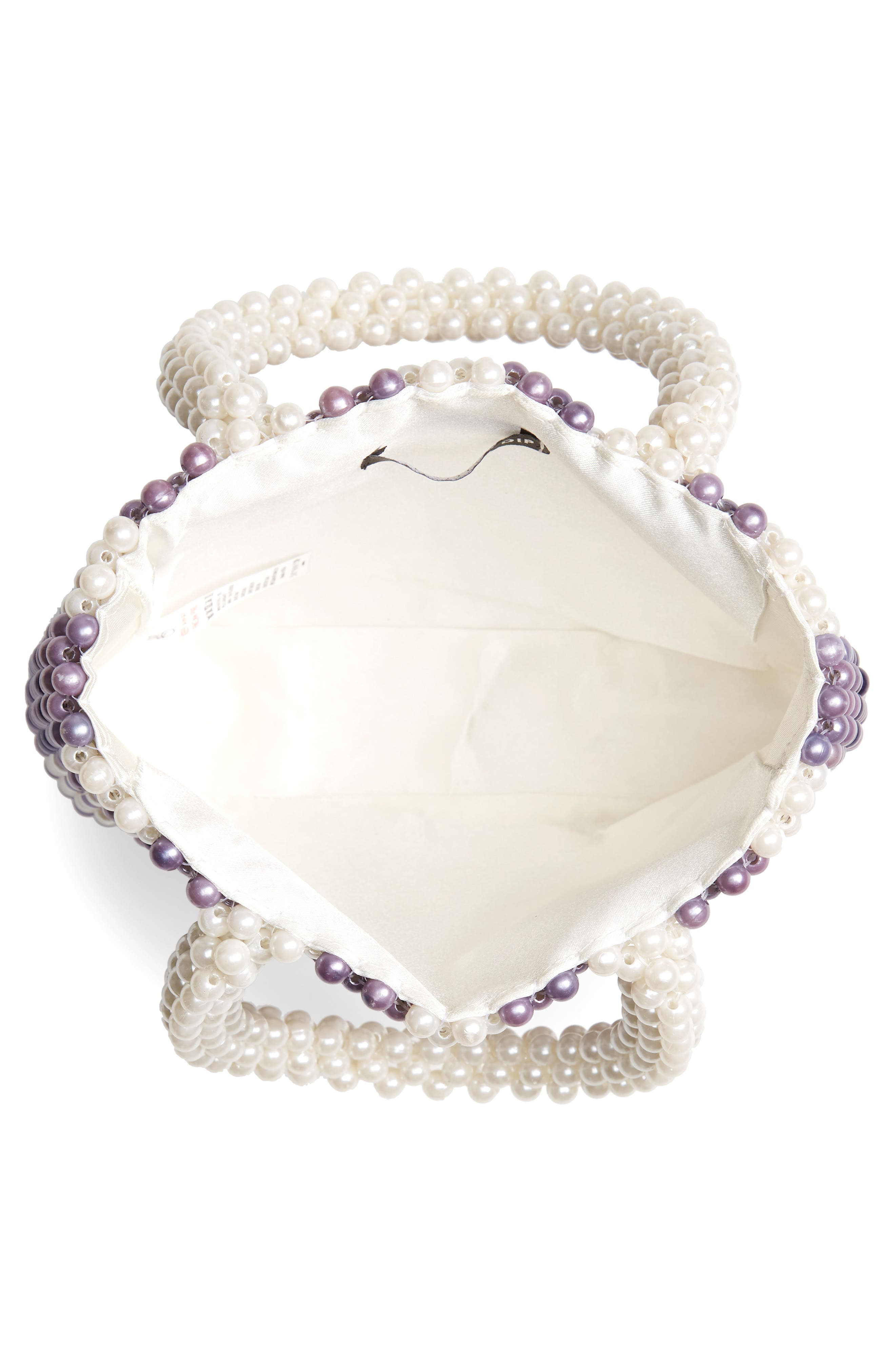 Skinnydip Penelope Imitation Pearl Check Handbag, Alternate, color, 