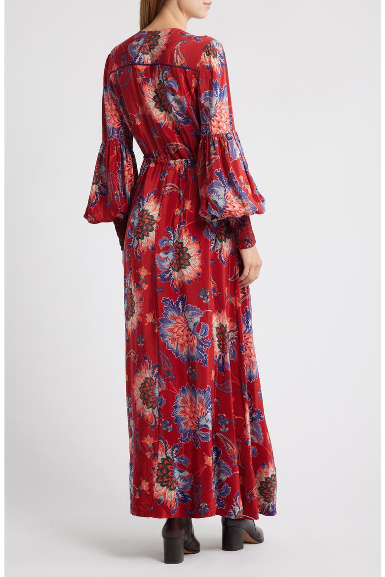 Luang Long Sleeve Maxi Dress, Alternate, color, RED