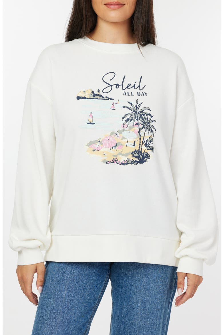 Millie Beach Terry Sweatshirt, Main, color, SUGAR SWIZZLE GRAPHIC