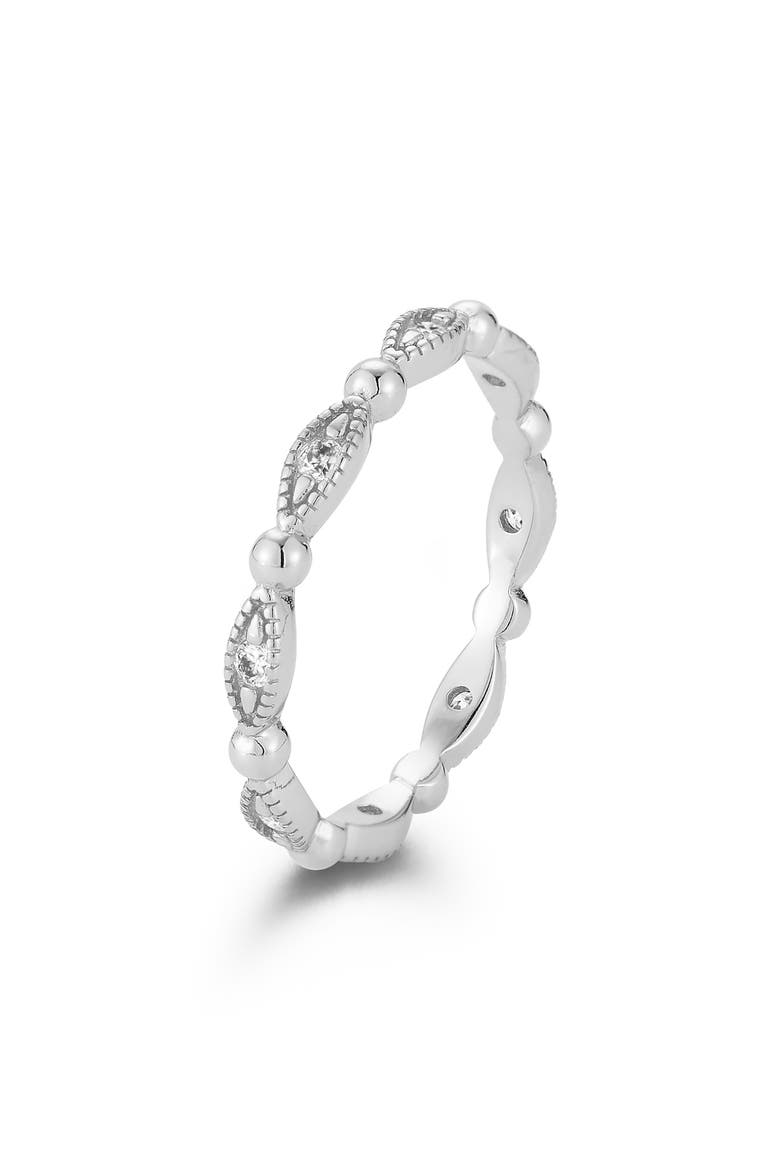 Moissanite Stackable Band Ring, Alternate, color, SILVER