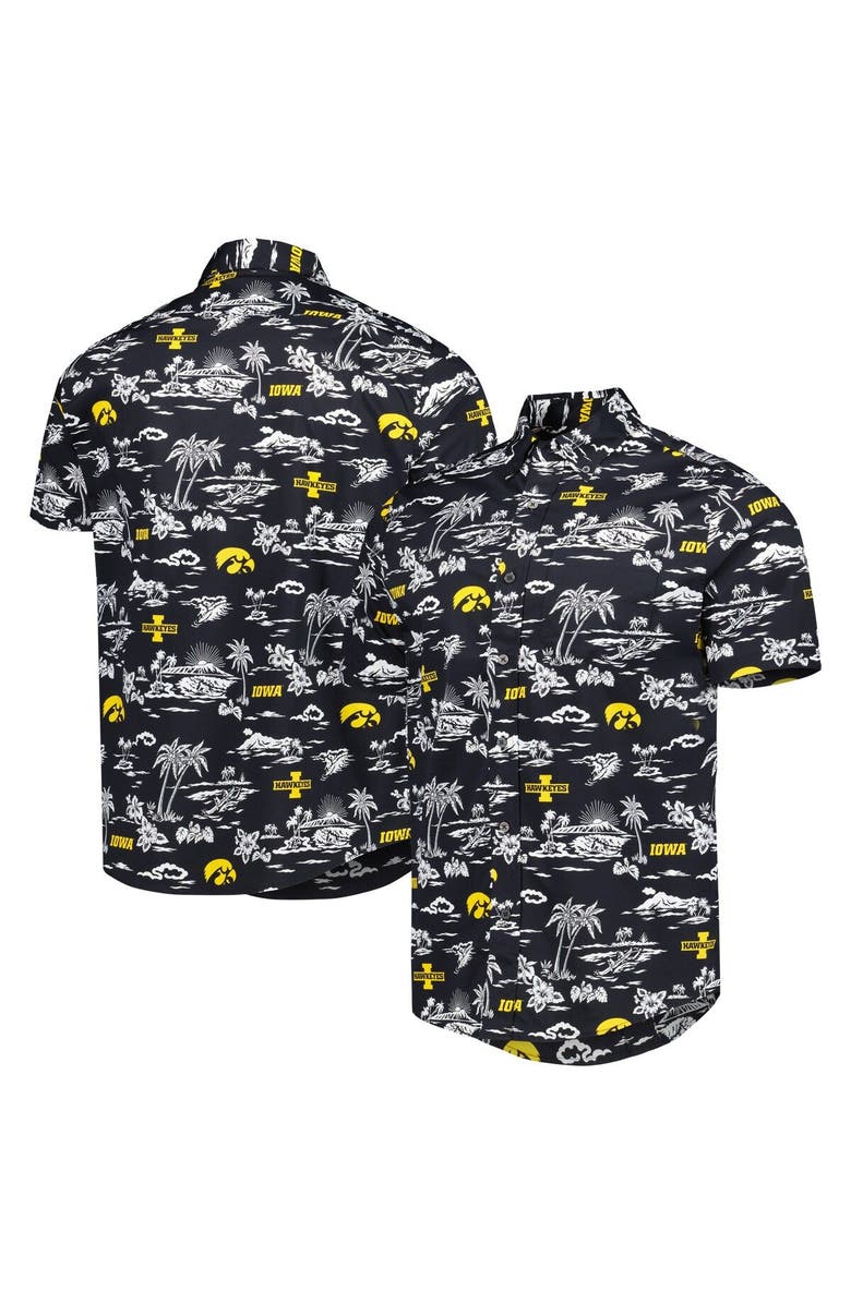 Reyn Spooner Men's Reyn Spooner Black Iowa Hawkeyes Performance Button-Down Shirt, Main, color, 