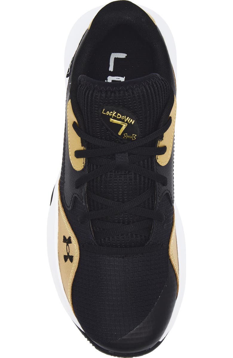 Under Armour Gender Inclusive Lockdown 7 Low Basketball Shoe, Alternate, color, Black
