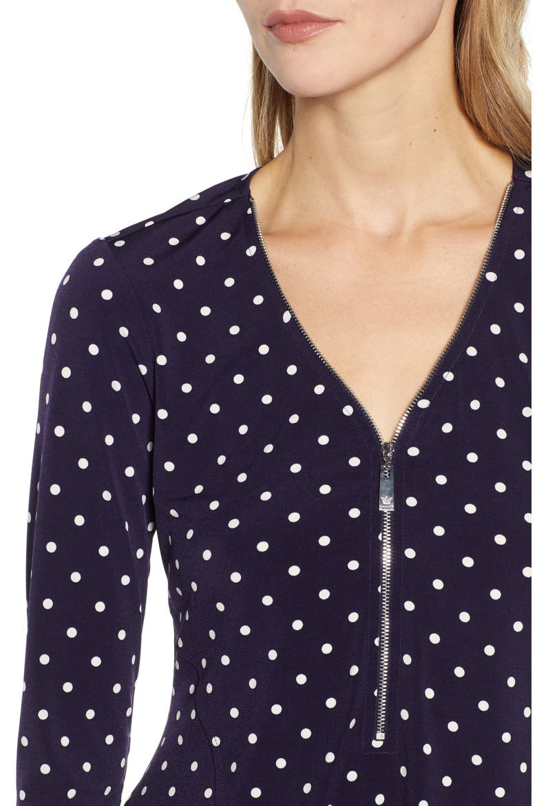 Zipper Dot Top, Alternate, color, EVENING NAVY