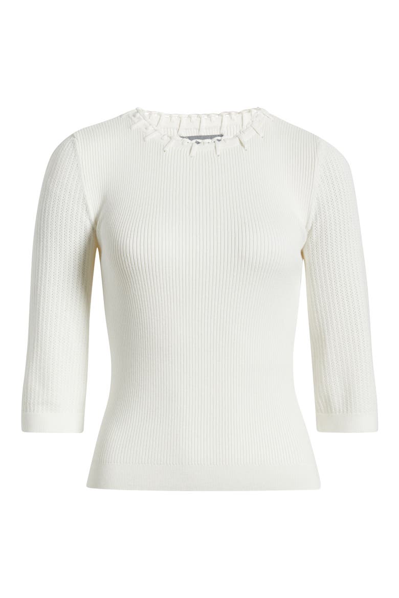 Elbow Sleeve Rib Sweater, Alternate, color, OFF WHITE