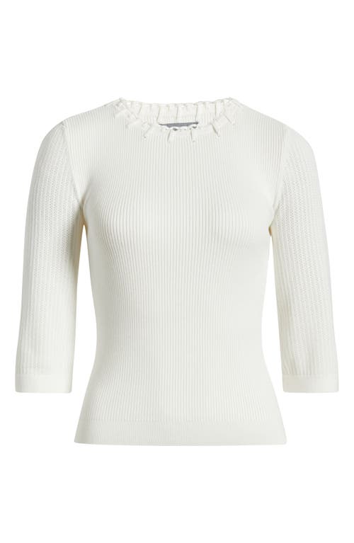 Wit & Wisdom Elbow Sleeve Rib Sweater In White