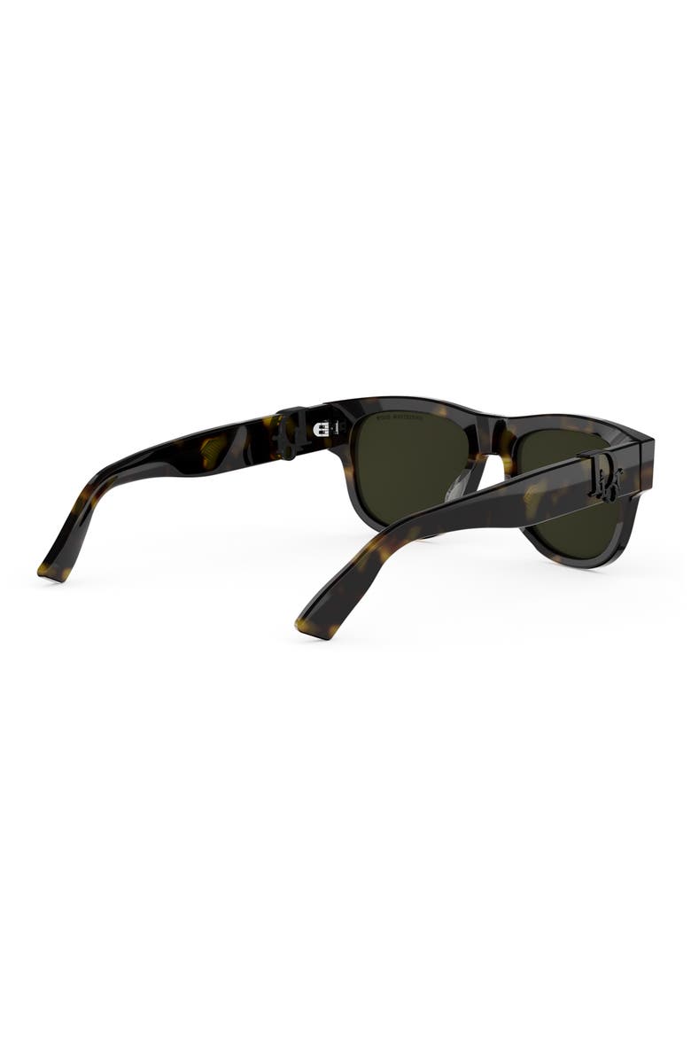 'DiorOblique S4I 53mm Mirrored Geometric Sunglasses, Alternate, color, DARK HAVANA / GREEN