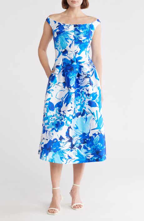 Donna Ricco Floral Off-the-Shoulder Midi Dress