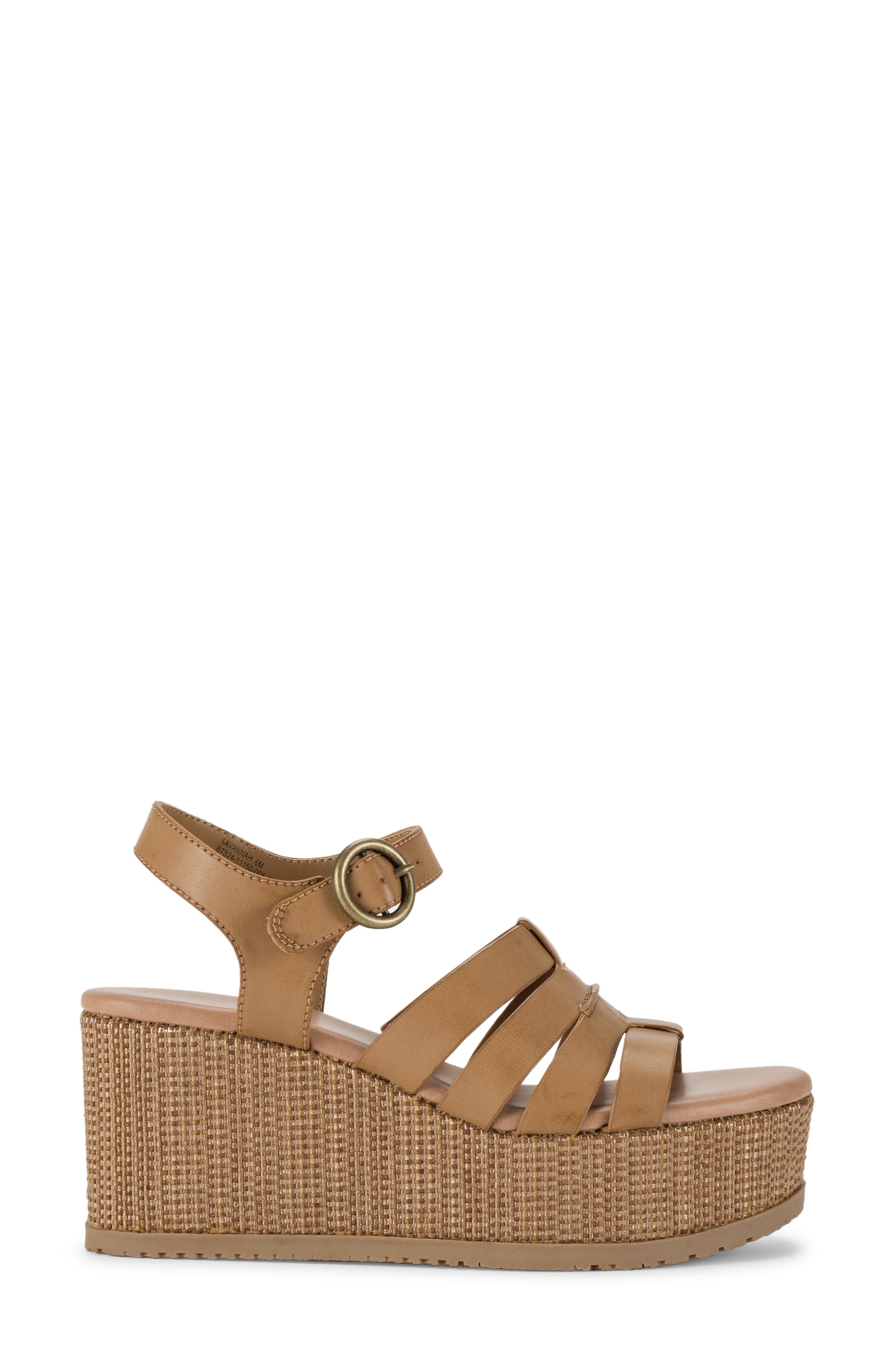 BARETRAPS Savannah Wedge Sandal, Alternate, color, Caramel