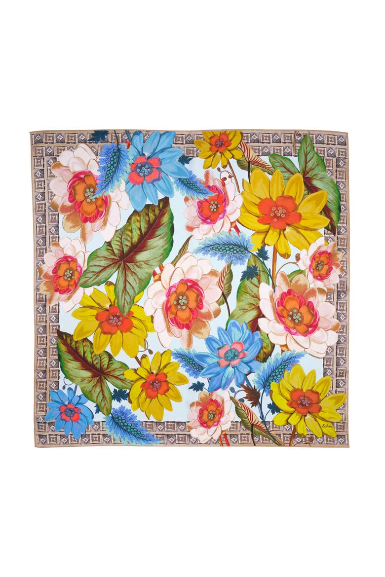 Tropical Floral Square, Main, color, buttercup