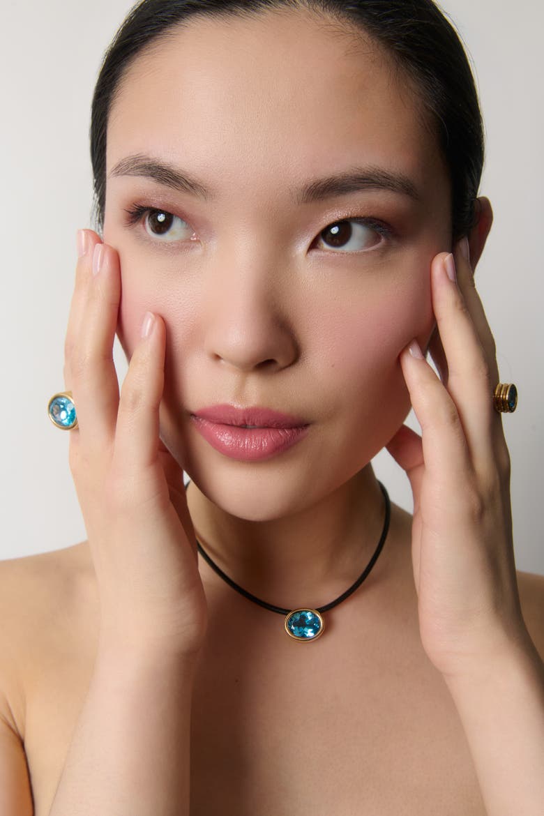 Blue Topaz Scuba Choker, Alternate, color, Blue Topaz